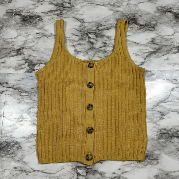 American Eagle Outfitters Tops - American Eagle Sleeveless Mustard Top‎ Women's Size Small Pullover Knit